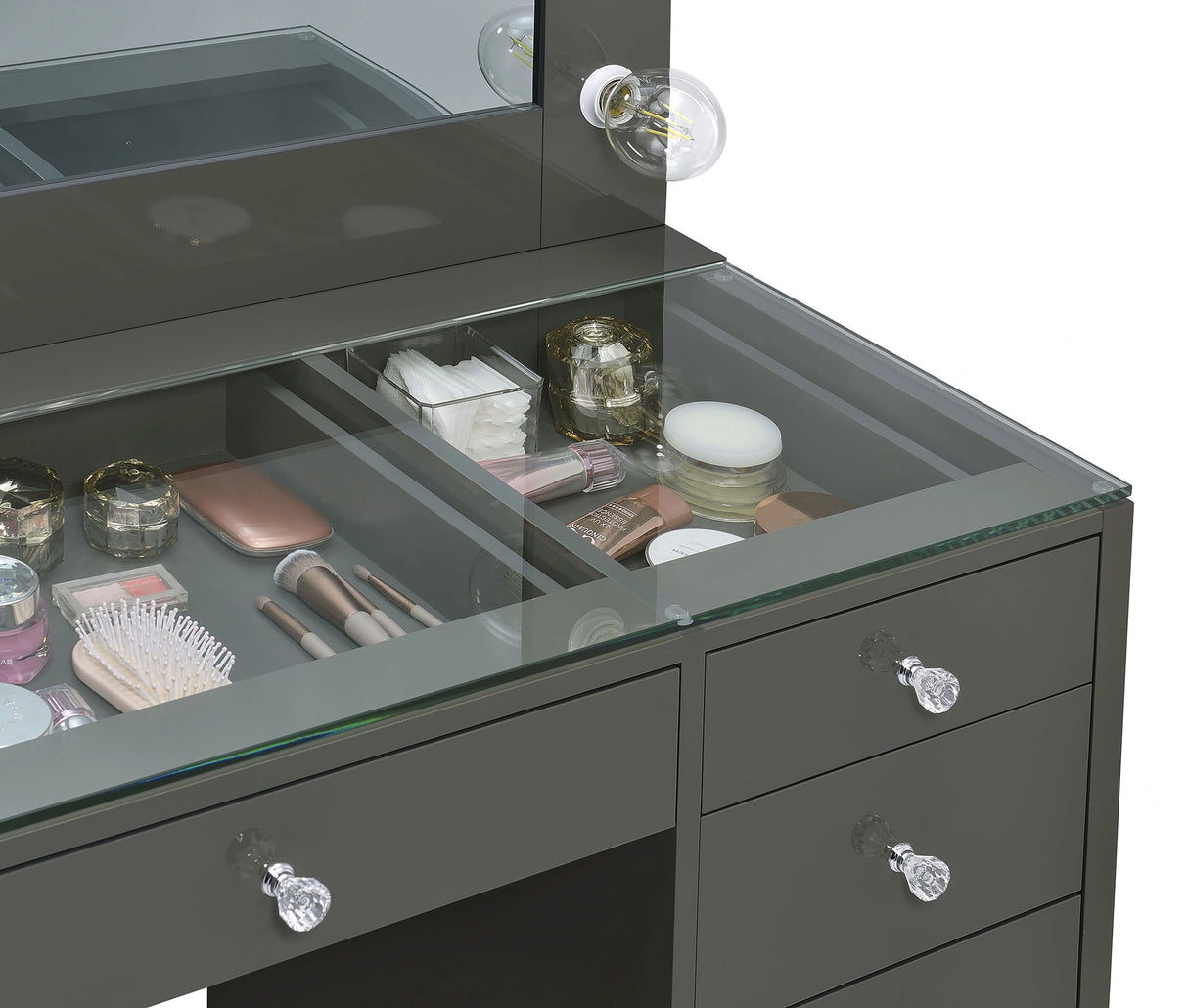Acena Makeup Vanity Table with LED Mirror