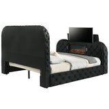 Eastern King Bed w/LED, Fireplace & TV Cabinet
