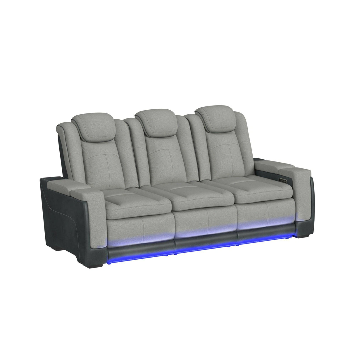 Lantana 3PC Living Room Set in Rocky Cement/Charcoal-Sofa, Loveseat & Recliner