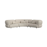 Four Seasons Sectional Set in Woolen Camel with 6 Pillows