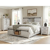 Scott Platform Storage Bedroom Set White Finish