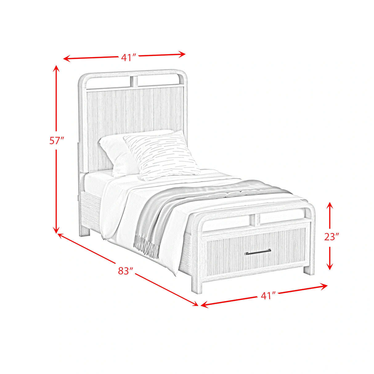 Ridgemont Storage Bedroom Set in Black with Grain