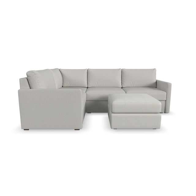 Flex 4-Seat Sectional with Narrow Arm and Ottoman
