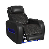 Prime Time P3 Living Room Set in Jett Black with Red Stitching