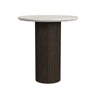 Sylvie Round End Table with White Faux Marble Top and Base