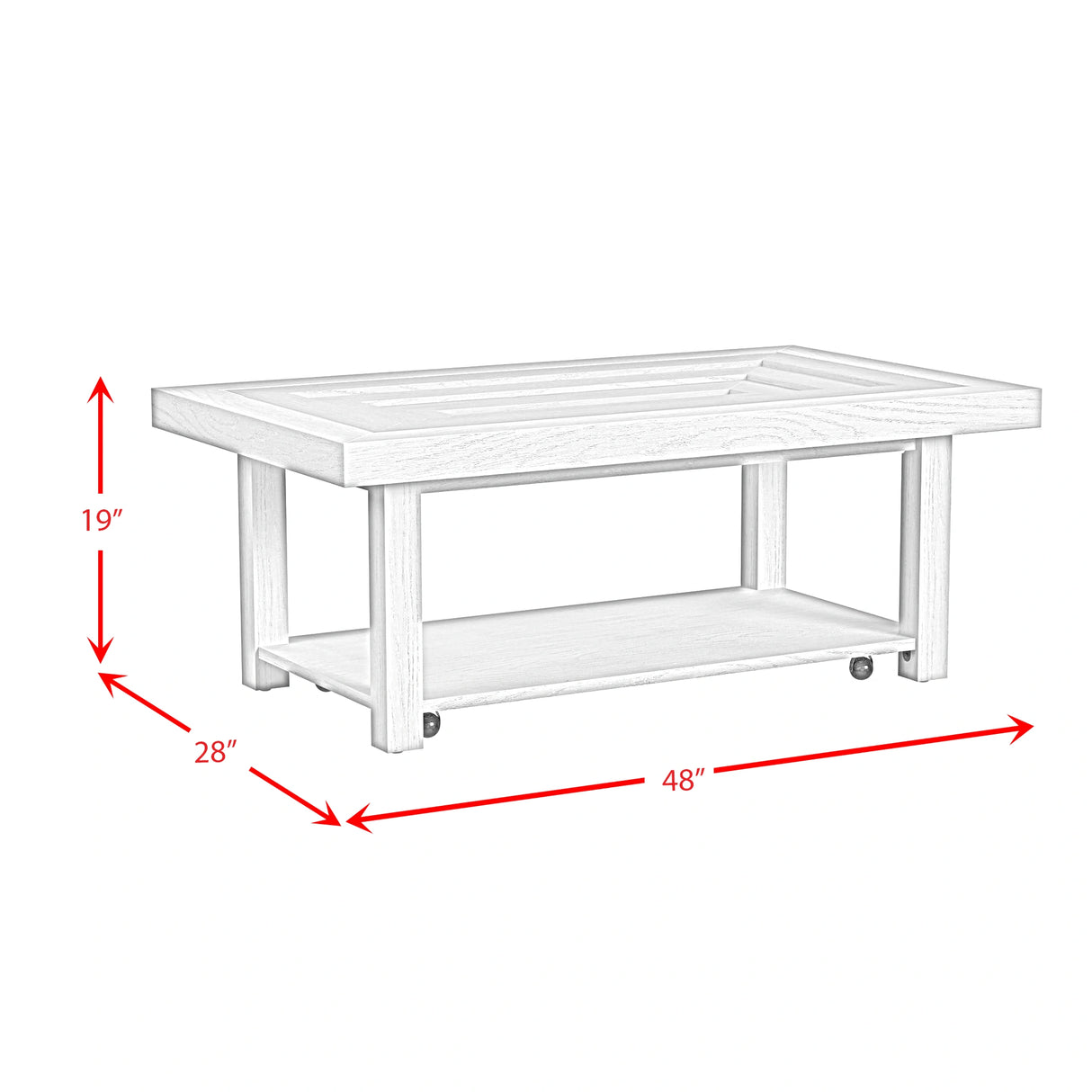 Avalanche Coffee Table in Antique White