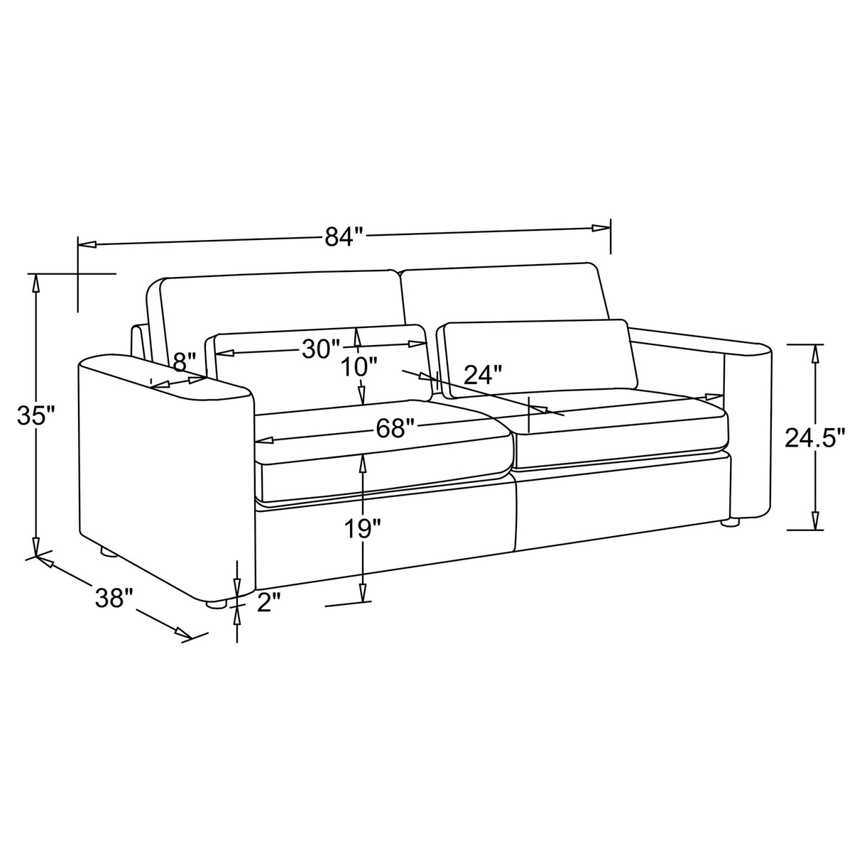Amador Track Arm Sofa
