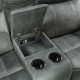 Sorrento 2PC Living Room Set in FB367 Charcoal-Sofa & Loveseat