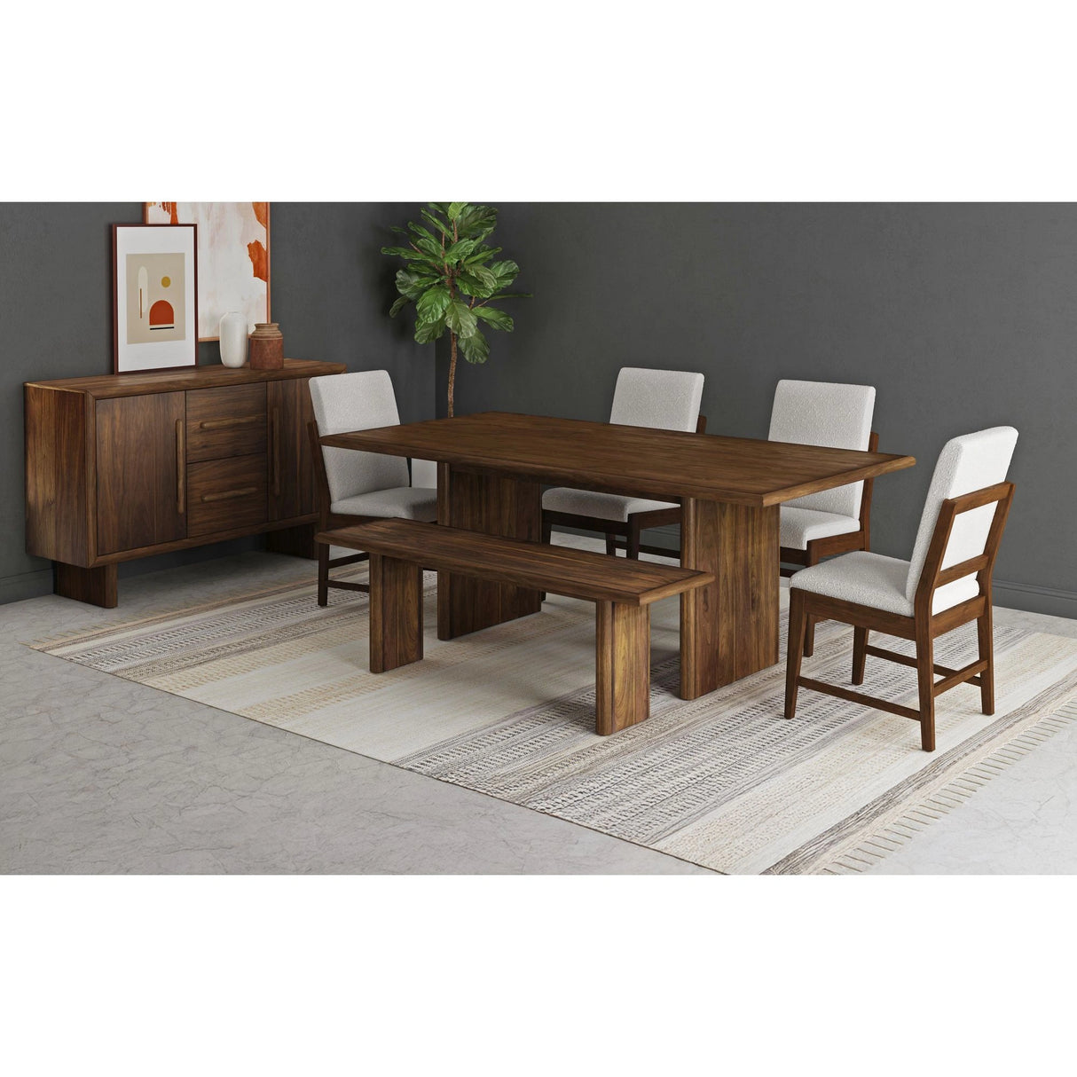Brisbane Dining Bench in Brown