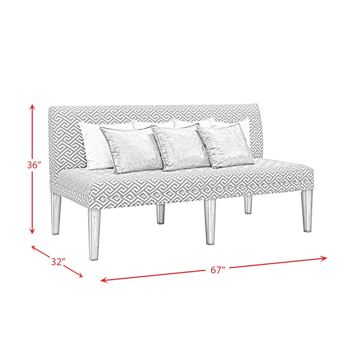 Gramercy 6PC Dining Set-Table, Four Tall Back Chairs and Settee