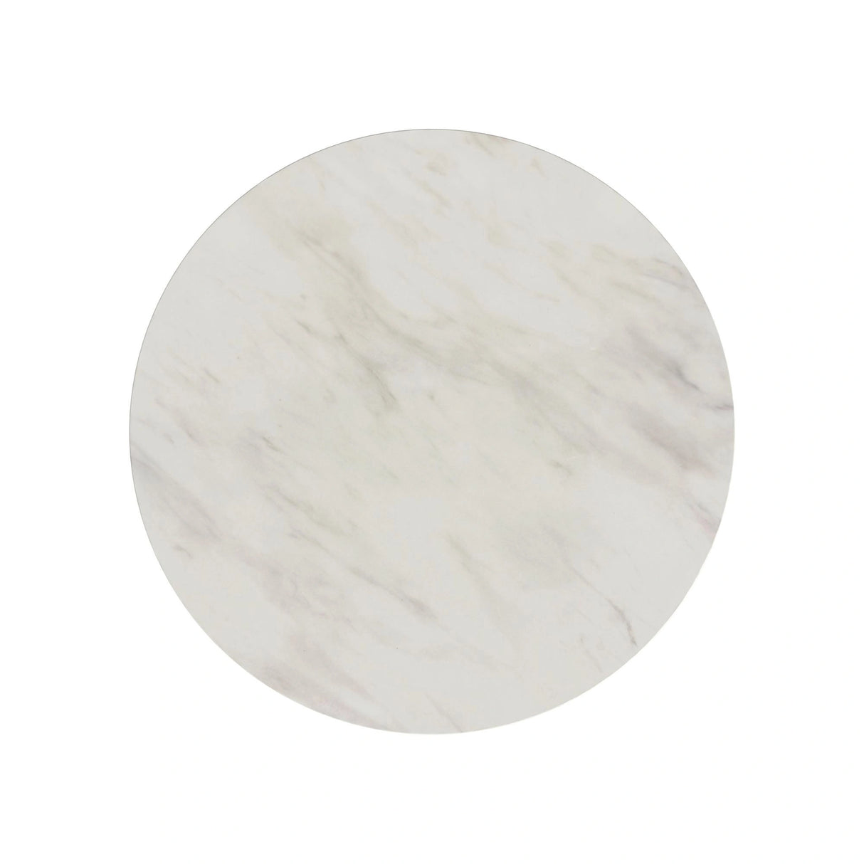 Sylvie Round Coffee Table with White Faux Marble Top and Base