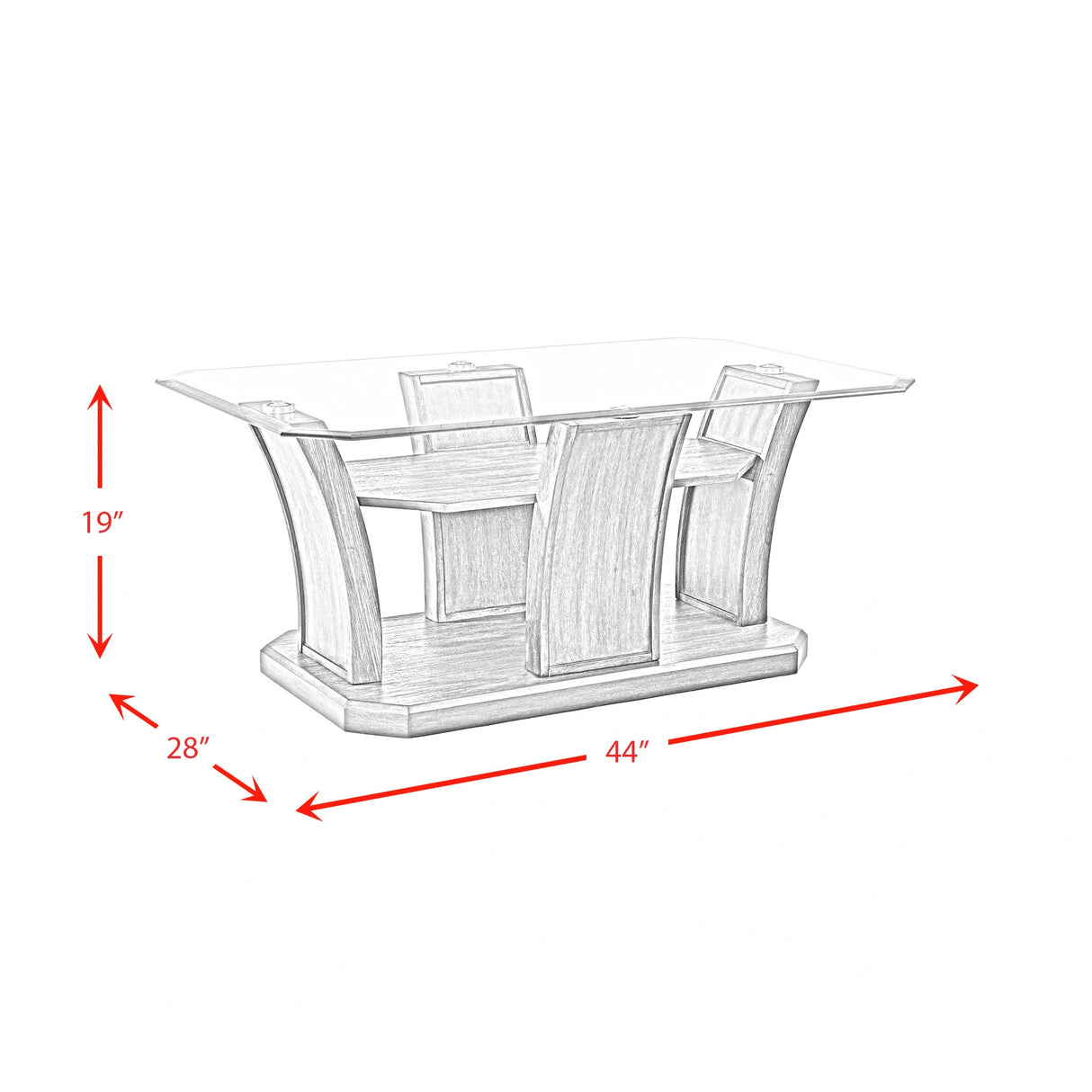 Dapper Rectangular Coffee Table Grey
