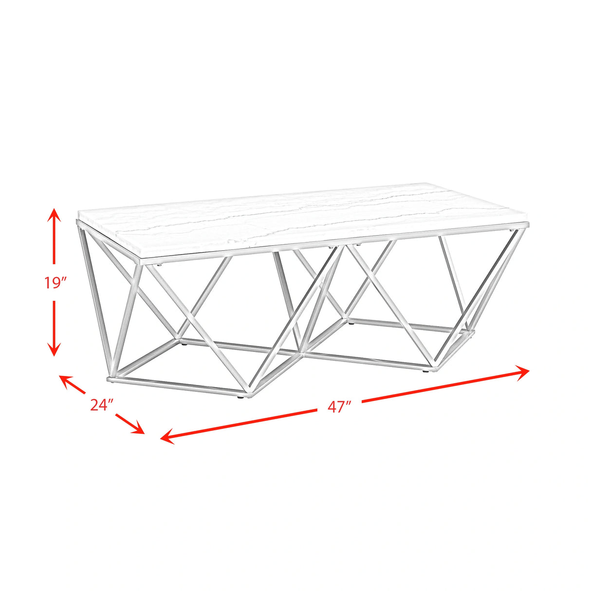 Riko Rectangular Coffee Table W/Gold Metal Leg
