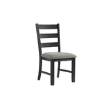 Martin Dining Side Chair with Grey Fabric - Black Finish (2 Per Carton)
