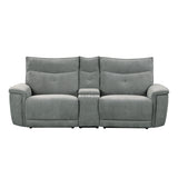 Tesoro-(3)Power Double Reclining Love Seat with Center Console, Power Headrests and USB Ports image