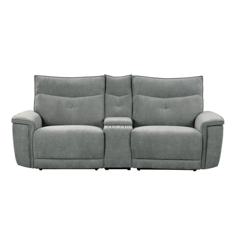 Tesoro-(3)Power Double Reclining Love Seat with Center Console, Power Headrests and USB Ports image