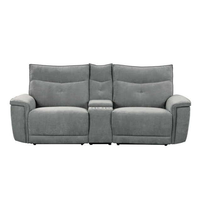 Tesoro-(3)Power Double Reclining Love Seat with Center Console, Power Headrests and USB Ports image