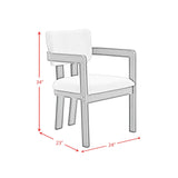 Portland Arm Chair with Snow White Fabric in Black (2 Per Carton)