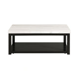 Marcello w/ White Top - Rectangular Coffee Table W/Casters