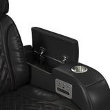 Prime Time P3 Living Room Set in Jett Black with Red Stitching