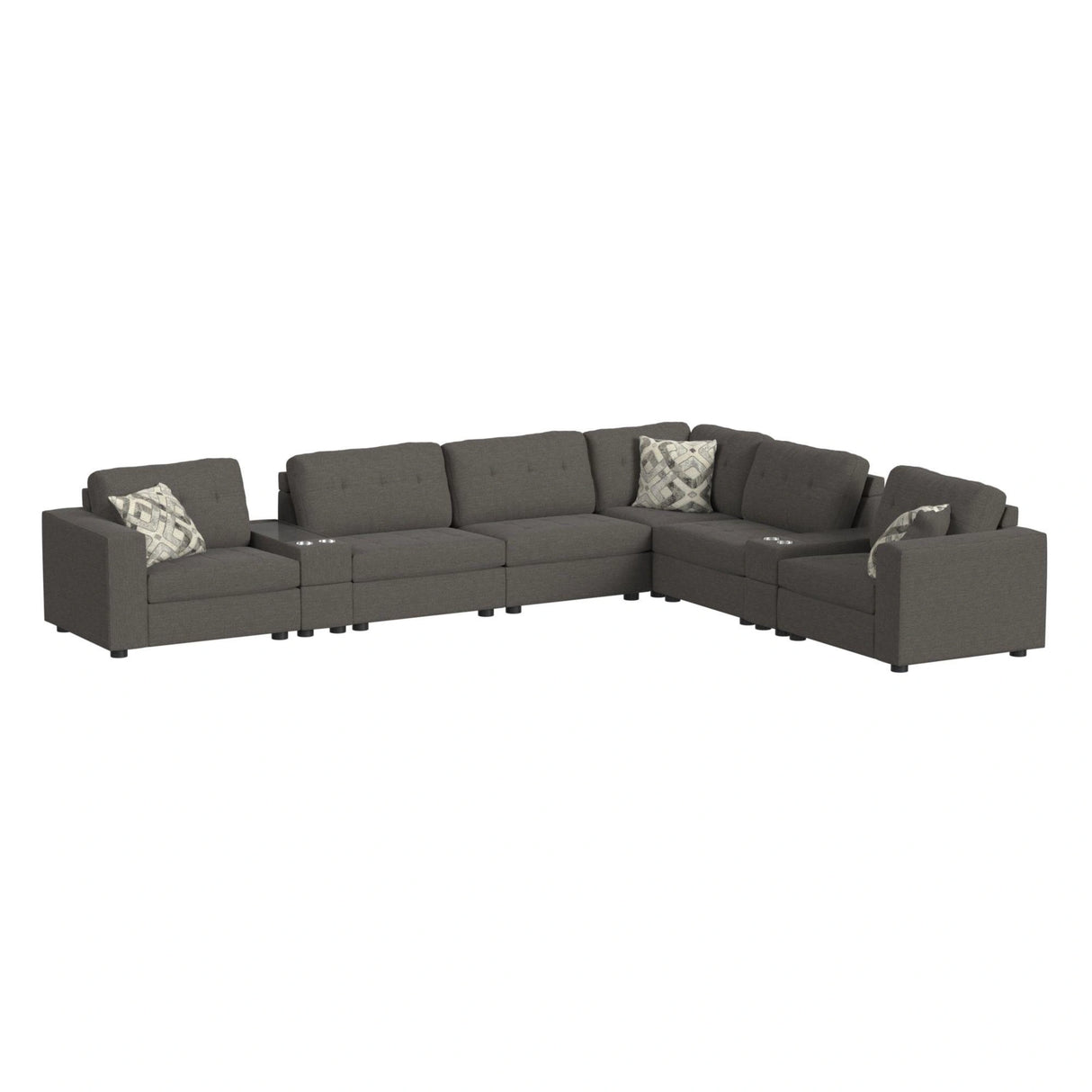 Options One 9PC Living Room Set in Palmer Plus Ash