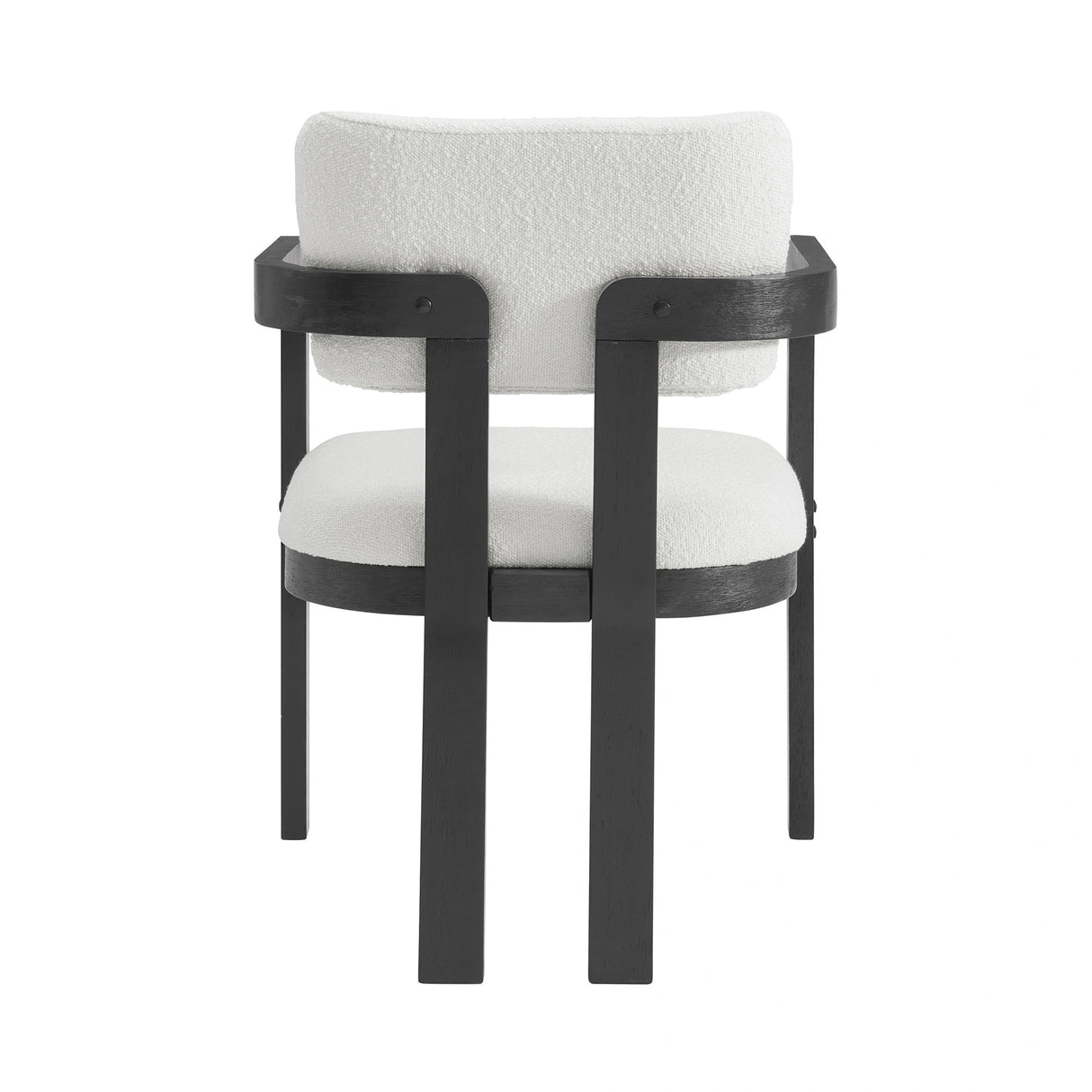 Portland Arm Chair with Snow White Fabric in Black (2 Per Carton)