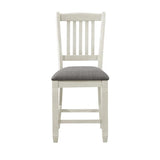 Granby Counter Height Chair in White & Brown (Set of 2)