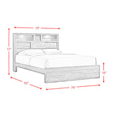 Bailey Bookcase Panel Bedroom Set with 2 Nightstands