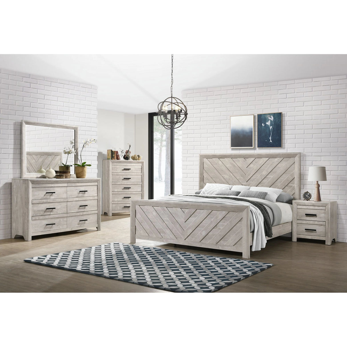 Ellen Panel Bedroom Set in White