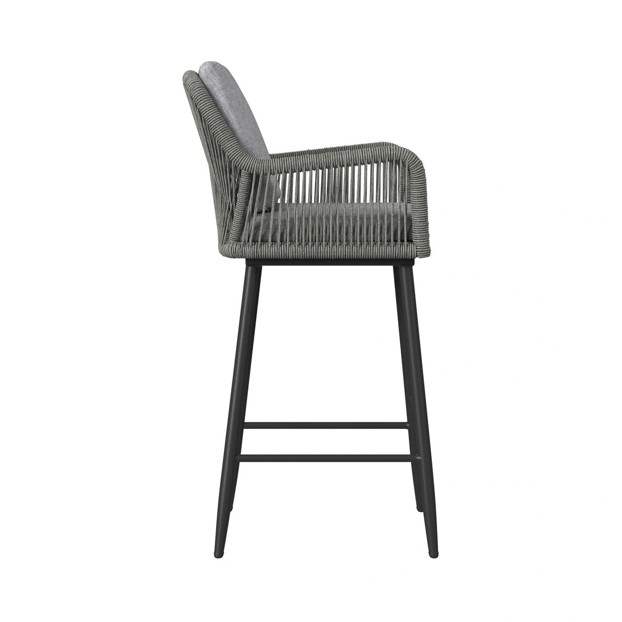 Bayhill Barstool with Grey Fabric in Black (2 Per Carton)