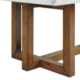 Morris Coffee Table in Espresso W/White Marble Top (3A Packing)