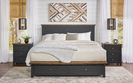 STOBL5031 Queen Storage Bed - Chicory/Black Finish