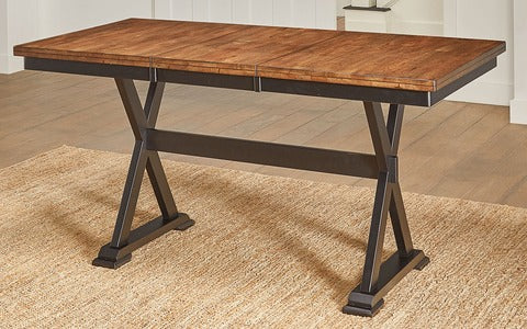 STOBL6700 Gath Trestle Table W/Btfly Leaf - Chicory/Black Finish