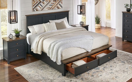 STOBL5131 King Storage Bed - Chicory/Black Finish