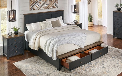 STOBL5131 King Storage Bed - Chicory/Black Finish