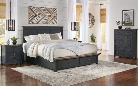 STOBL5231 Cal King Storage Bed - Chicory/Black Finish