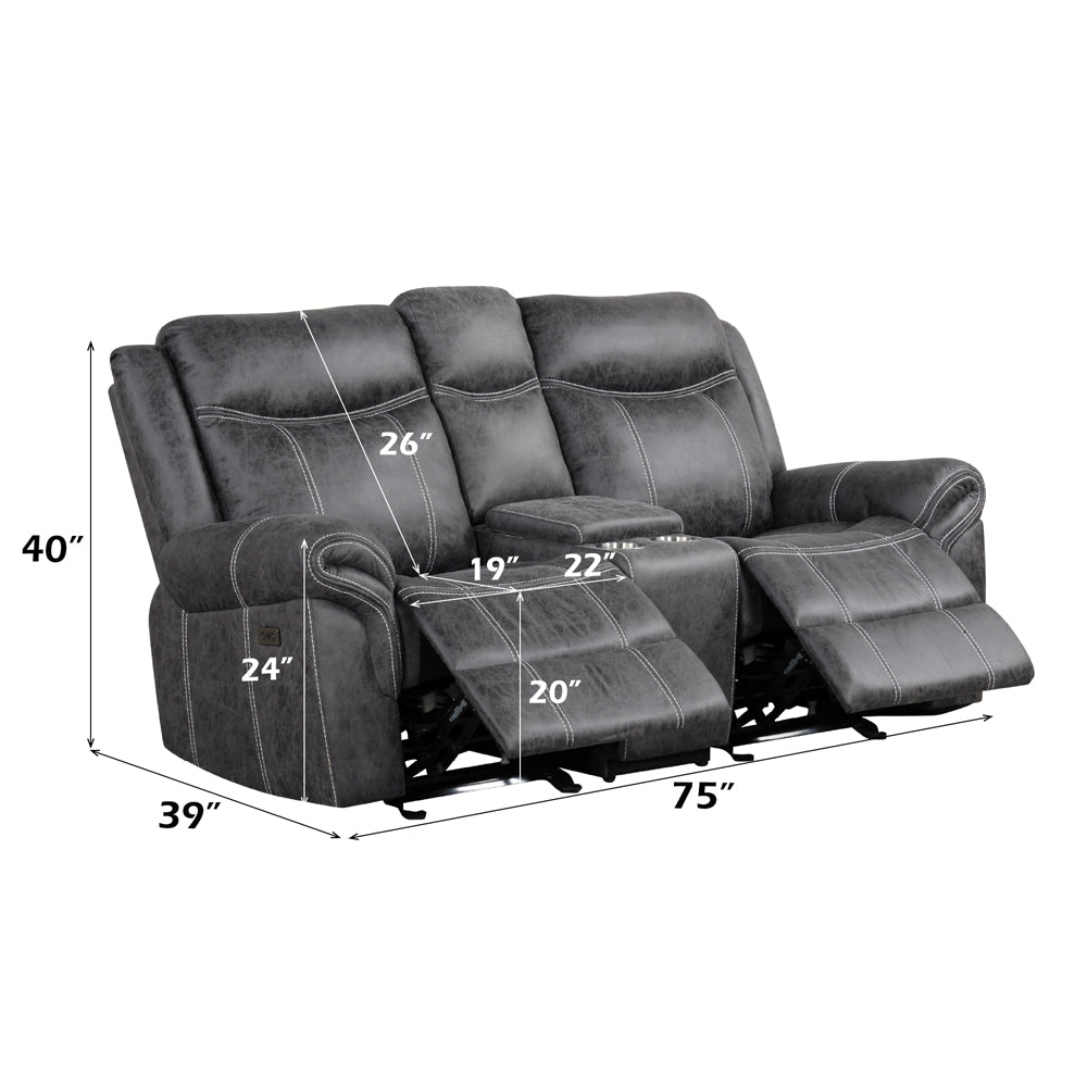 Power Motion Glider Loveseat w/USB Port