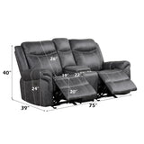 Power Motion Glider Loveseat w/USB Port