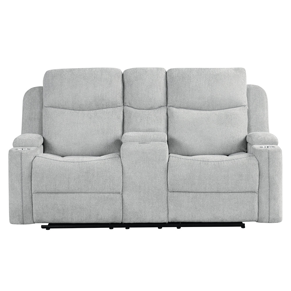 Motion Loveseat w/Console & Storage Arm