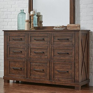 Dresser (9 Drawers) - Rustic Timber